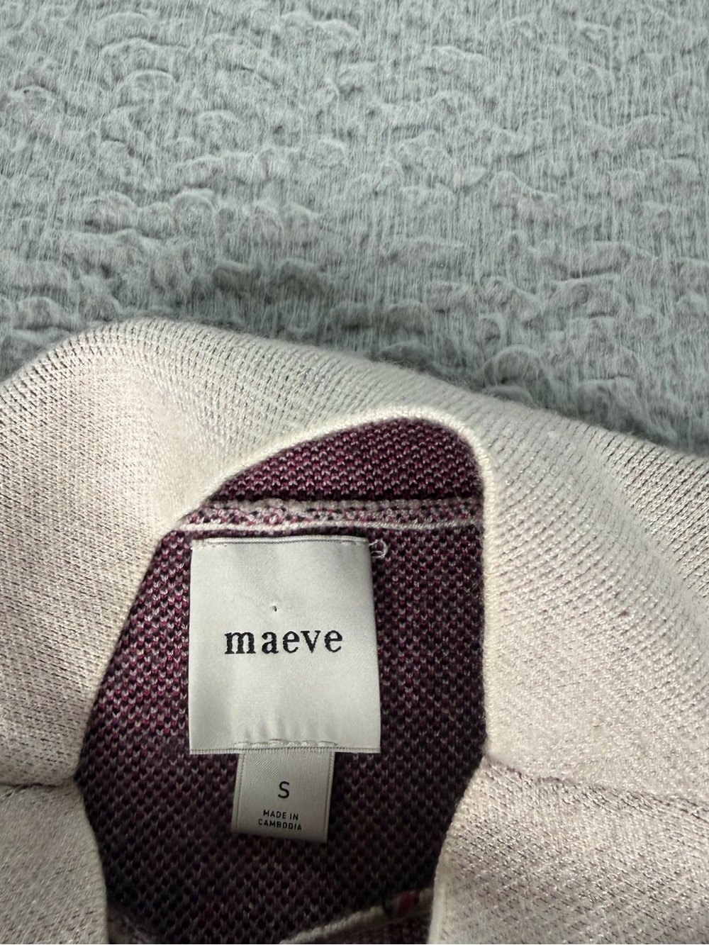 Maeve The Carys Mock Neck Sweater Womens Small Beige Floral Boho Preppy Comfy - Picture 5 of 11